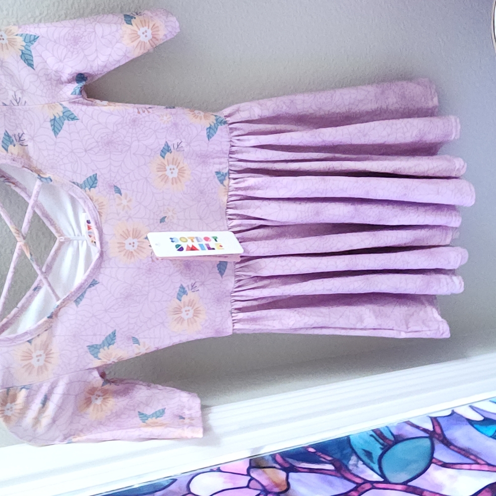 NWT Floral Purple Dress with Lattice Back